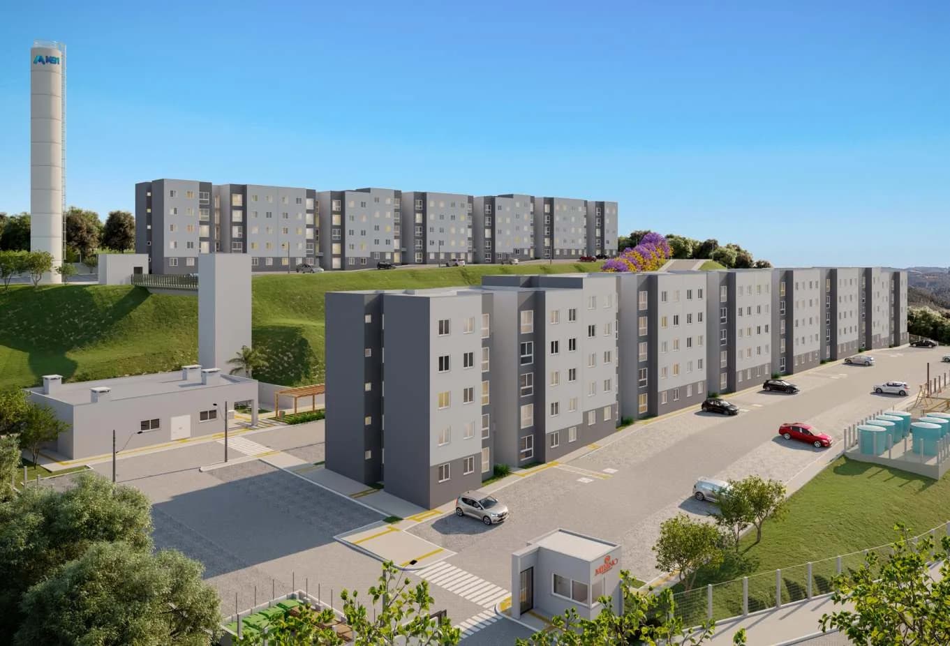 Elevador de transposição de desnível do Residencial Milano, que liga a parte baixa à parte alta do terreno